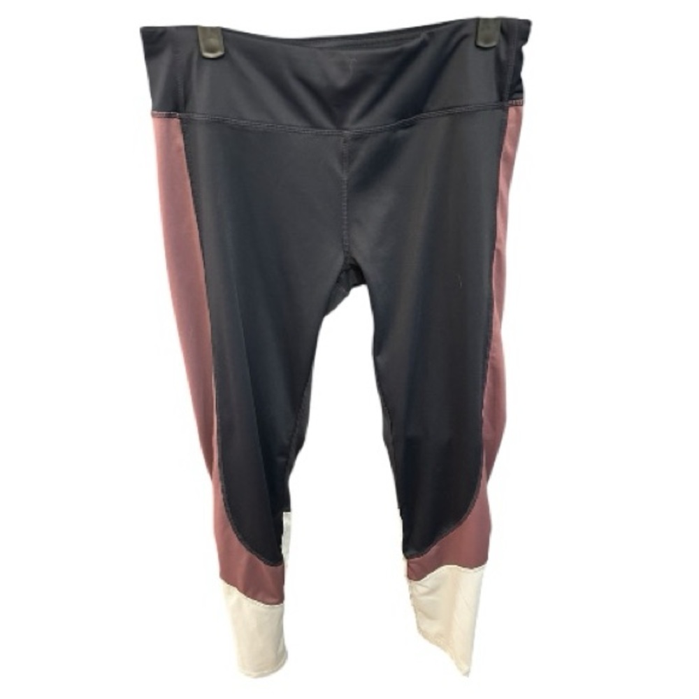 Kyodan Colorblock Gym Leggings Woman’s Black/Gray /Mauve Size Medium EUC - Picture 2 of 6